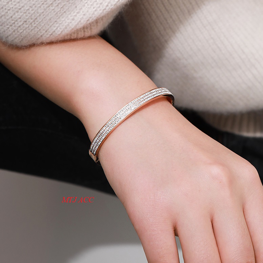 Vòng Tay, Nhẫn Titan Đính 2 Hàng Đá CB04