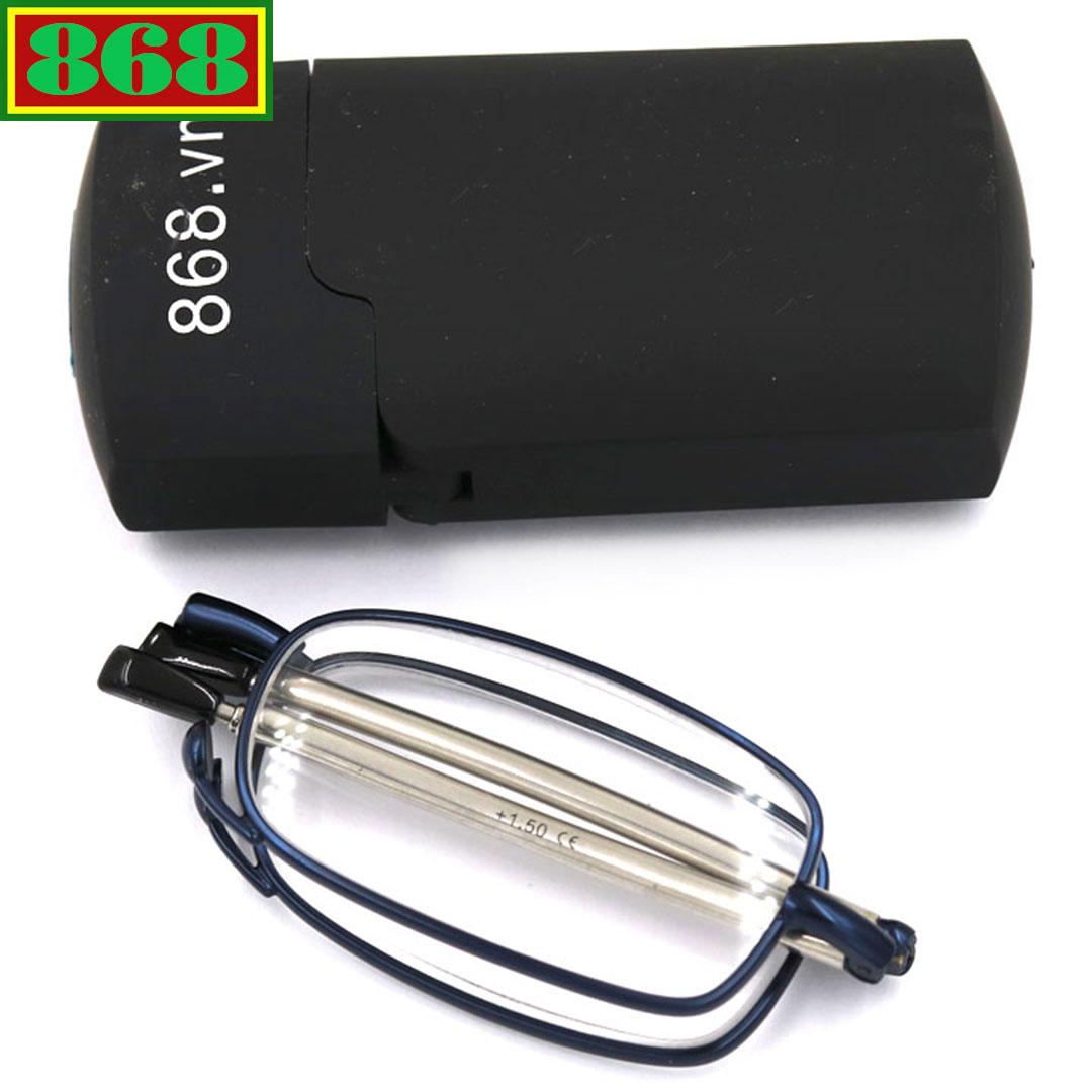 Mắt kính lão gọng xếp màu xanh dương từ 1 độ đến 4 độ, mắt kính viễn, mắt kính gập, mắt kính rút