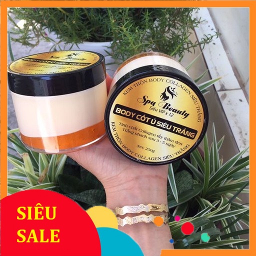 Kem Body Ủ Cốt Siêu Trắng Da 2 Tầng Spa Beauty 250g Siêu Kích Trắng Da
