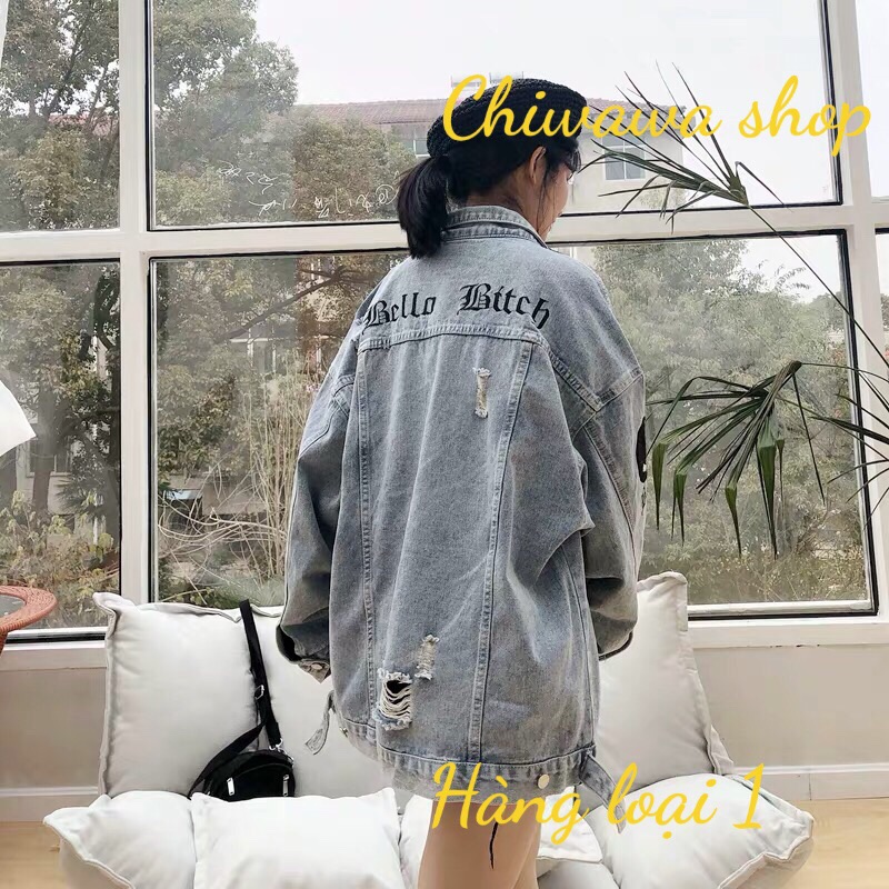 [HCM]Áo khoác jean nữ Gotich Steel phong cách đương đại xám trắng form rộng M-K-XL Hàng shop - Mua ngay