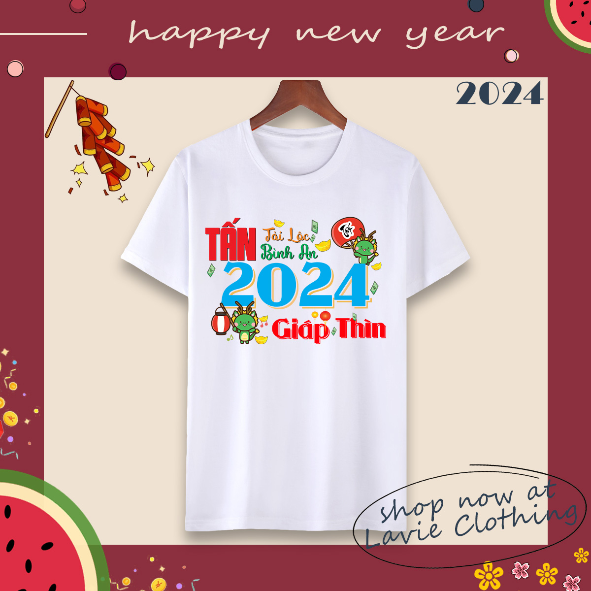 Áo thun TẾT 2024 TẤN TÀI LỘC TẤN BÌNH AN - UTET43 - Lavie Clothing