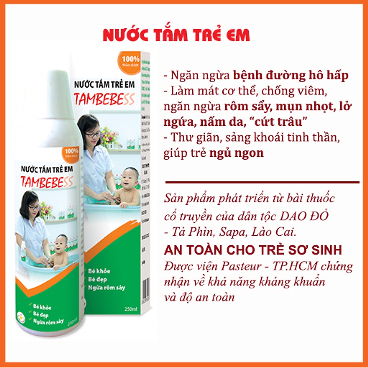 NƯỚC TẮM THẢO DƯỢC TRẺ EM TAMBEBESS 250ML