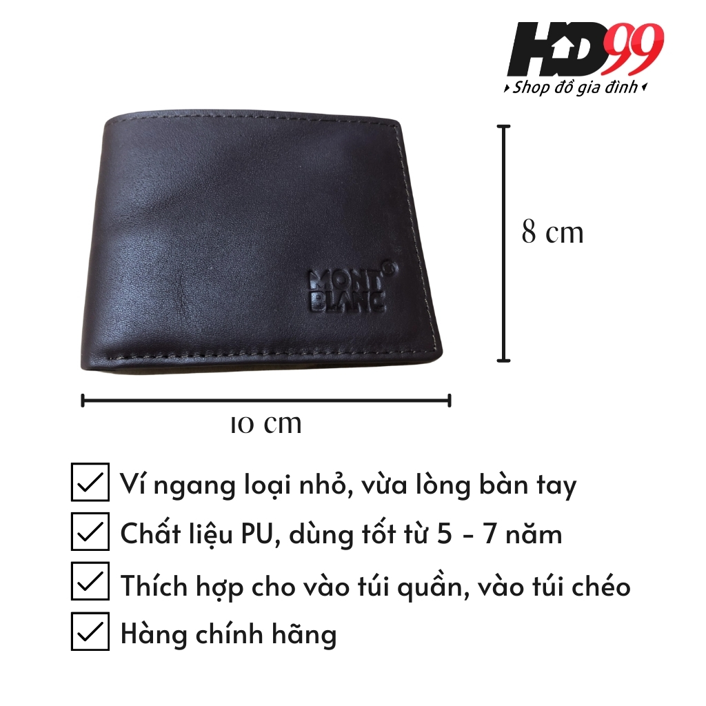 Ví Nam Da Bò Mini H2 Dáng Basic Chất liệu PU