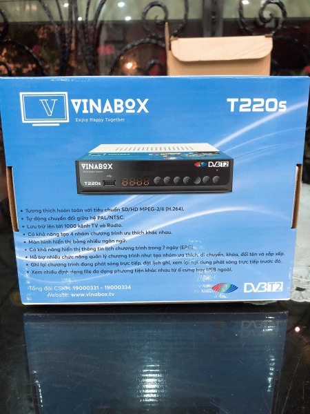 đầu thu Vinabox T220s chíp giải mã DVBT2 2020