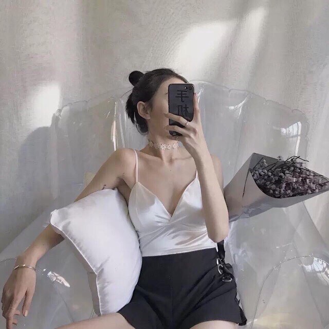 Combo 2 Áo Bra Lụa Bản Lưng To, Áo 2 Dây Siêu Sang Chảnh