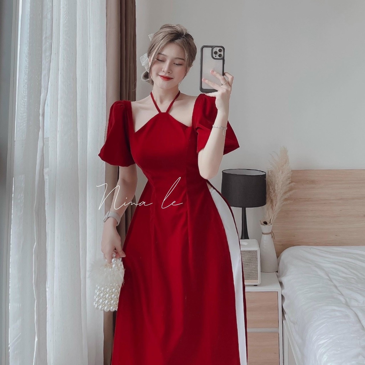 Sét bộ cách tân cổ yếm quần lụa cao cấp.
