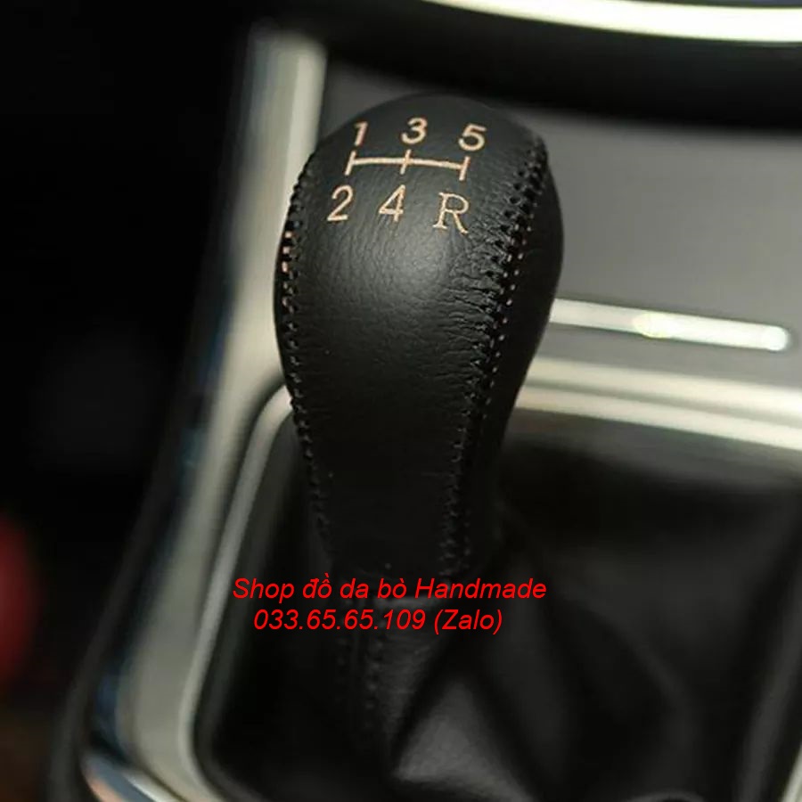 Bọc da cần số xe Hyundai I10 số sàn bằng da bò thật