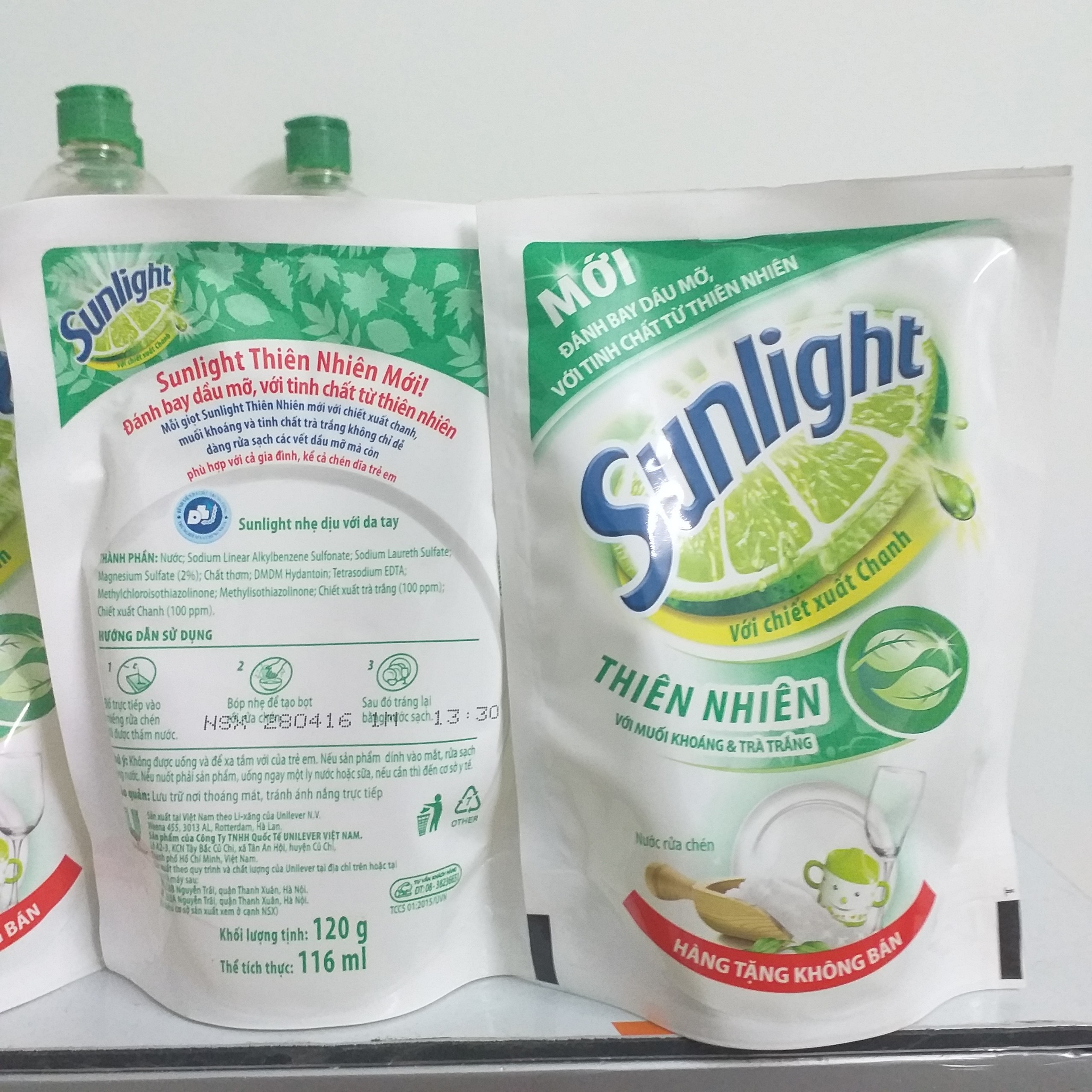 [HCM]Combo 10 túi Nước rửa chén Sunlight 120g