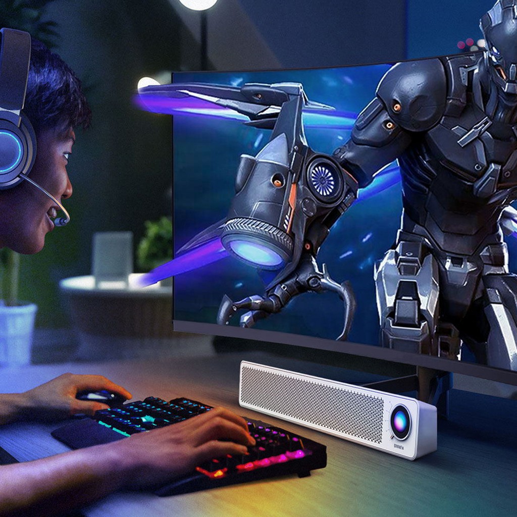 ✅Loa soundbar mini Xiaomi Binifa Play 1d. Loa soundbar vi tính, có màn hình ambient light, 4 Loa 3W, Bluetooth 5.