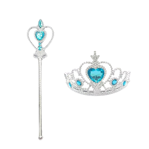 Bộ 2 Chi Tiết Vương Miện Và Đũa Phép Công Chúa Elsa Phụ Kiện Công Chúa Long Lanh Cho Bé Gái