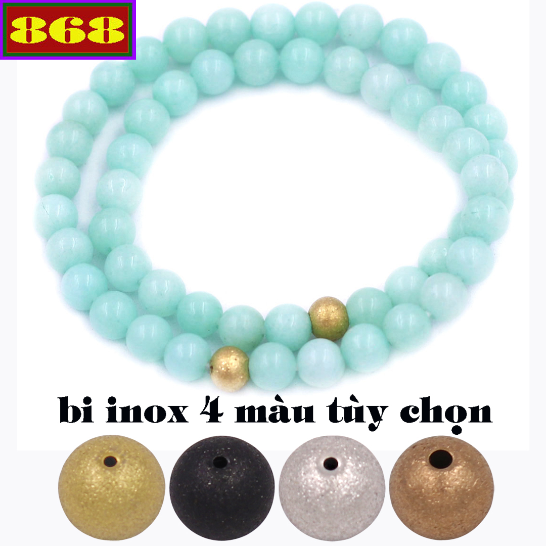 Round chain double 6 Cup jade stone Green charm ball stainless steel vnbxhbd