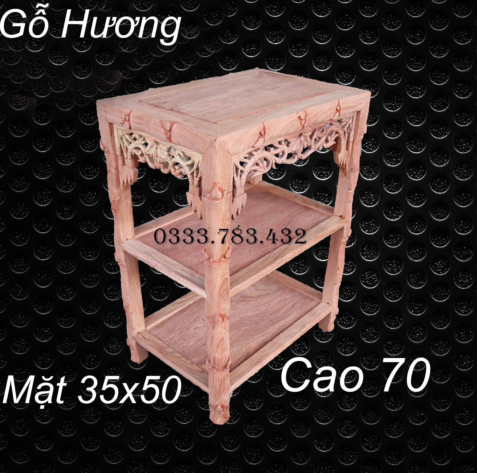 ĐÔN CHỮ NHẬT 2 TẦNG TRÚC GỖ HƯƠNG MẶT 35X50 CAO 70