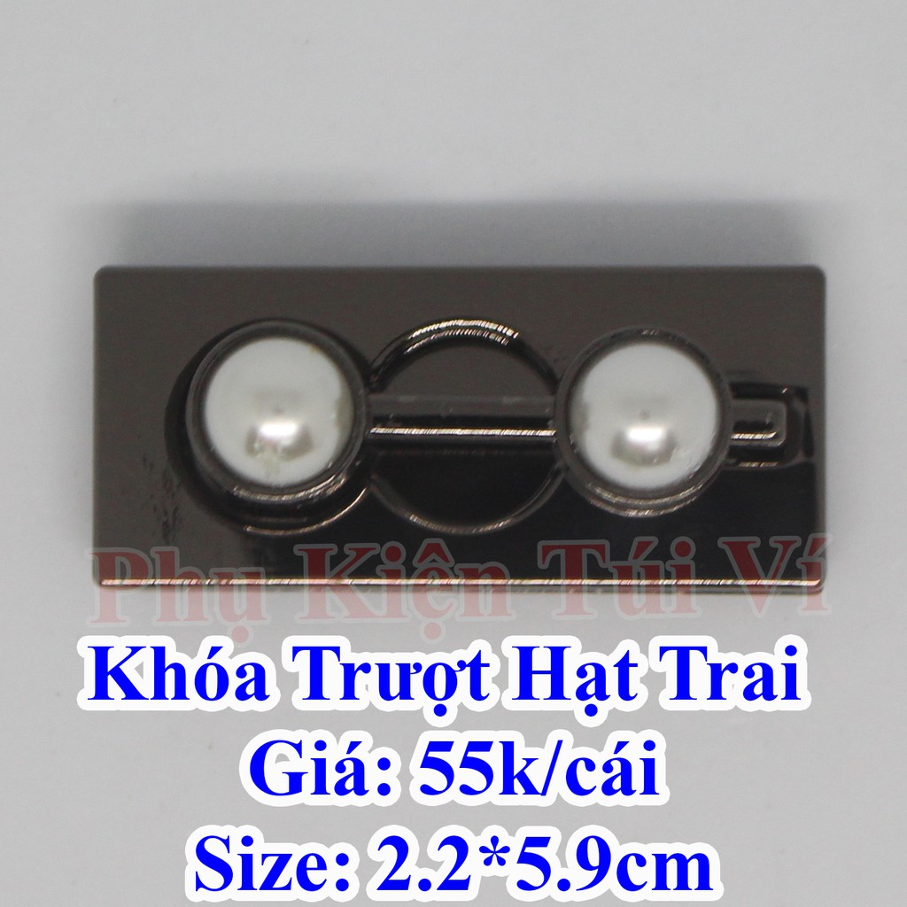 Khóa trượt hạt trai làm túi xách