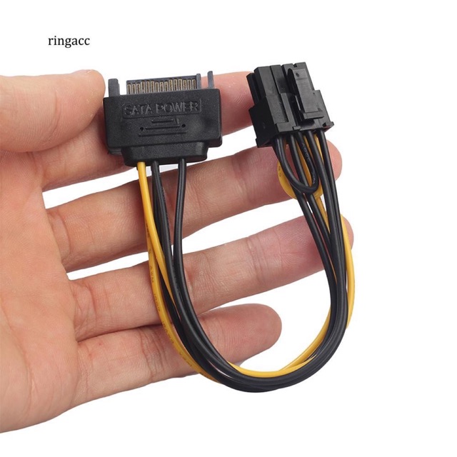 Cáp chuyển nguồn sata sang 8pin VGA (6+2) PCI E
