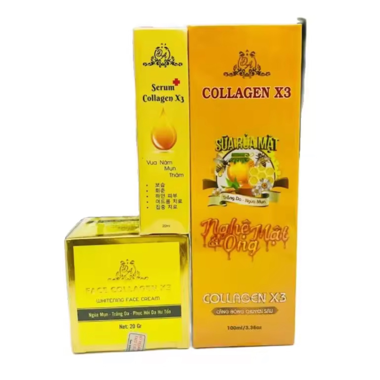 X3 face cream + x3 melasma serum + collagen x3 dong anh sunscreen - genuine dong anh new model 2023