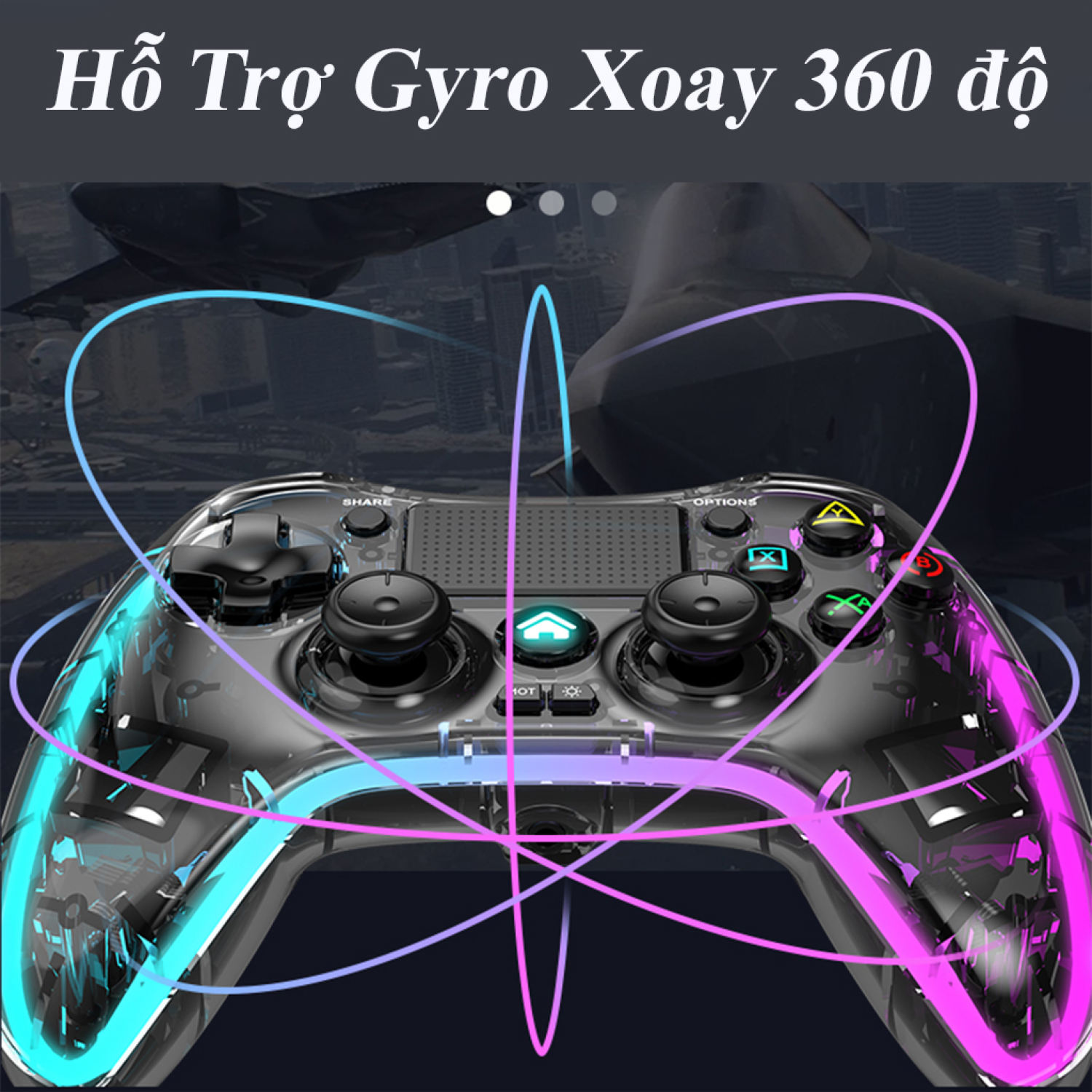 Tay cầm chơi game, máy chơi game P05 không dây kết nối bluetooth, có đèn led, hộ trợ Gyro xoay 360 độ, pin 1000 mAh, sơ đồ phím chuẩn