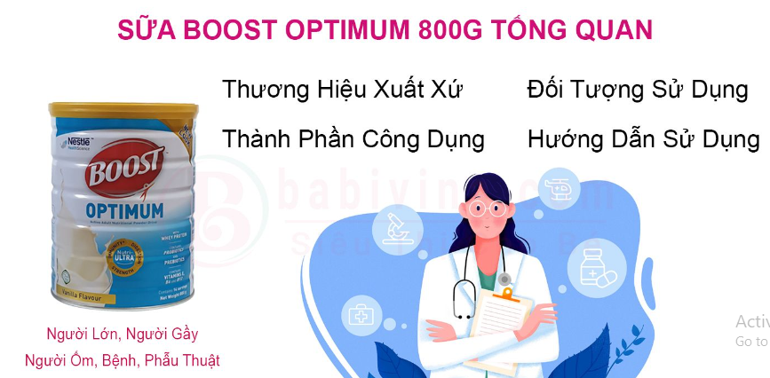 [Date 2.2027] Sữa Bột Nestle Boost Optimum lon 800g