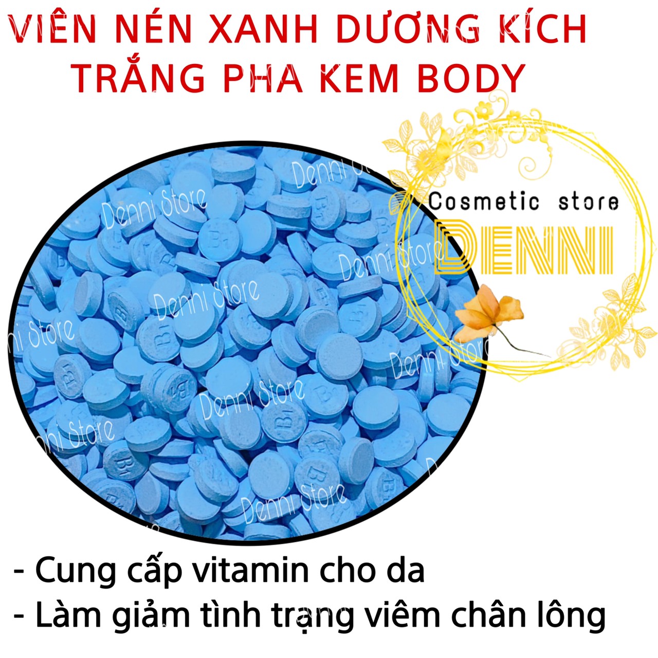 Lẻ 1 viên nén kích trắng mạnh tròn nhỏ pha kem