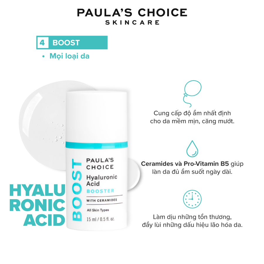 Tinh chất cấp nước làm căng bóng da Paula’s Choice Hyaluronic Acid Booster 7860
