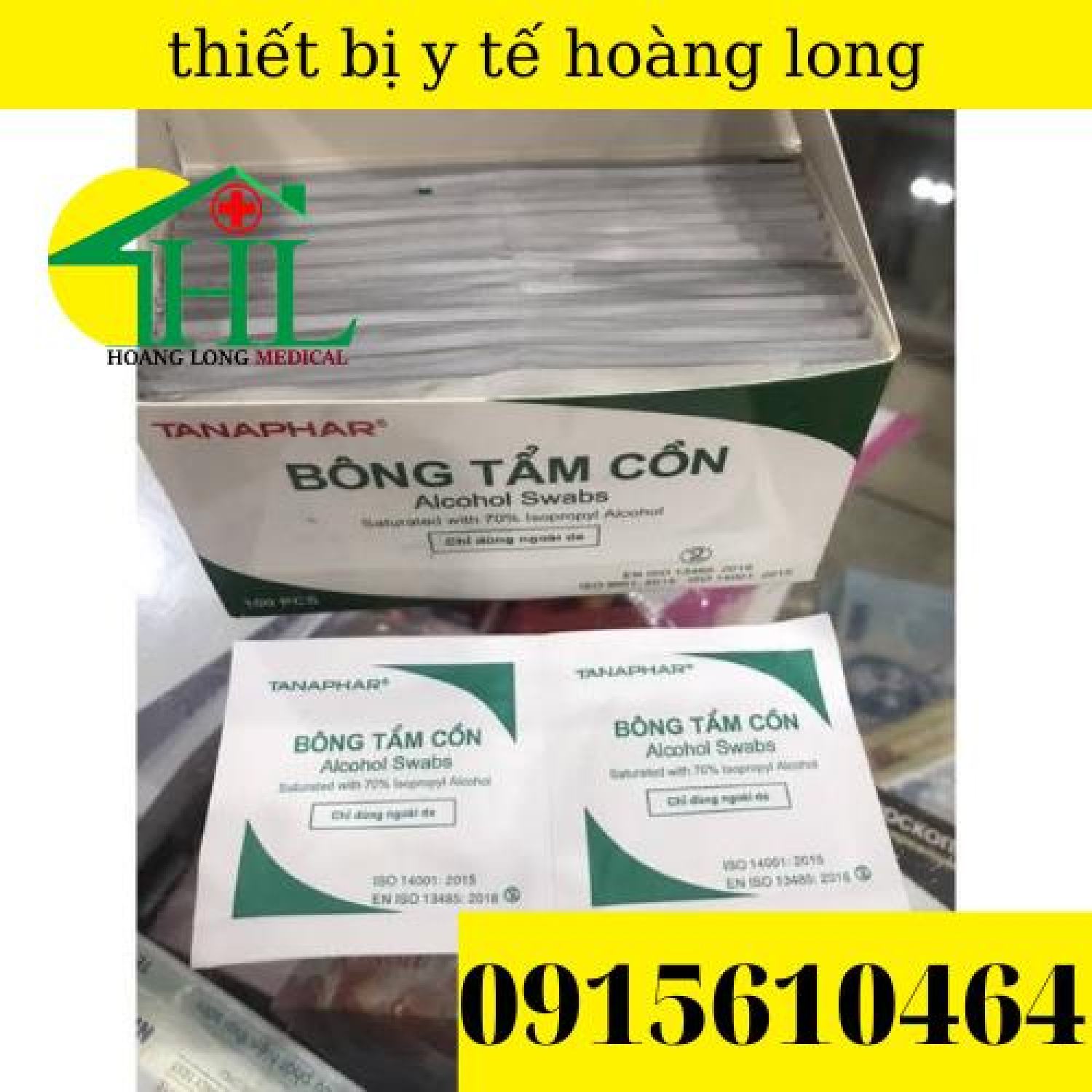 Bông Tẩm Cồn TANAPHAR - Gạc Tẩm Cồn Alcohol Pads [Hộp 100 Miếng]