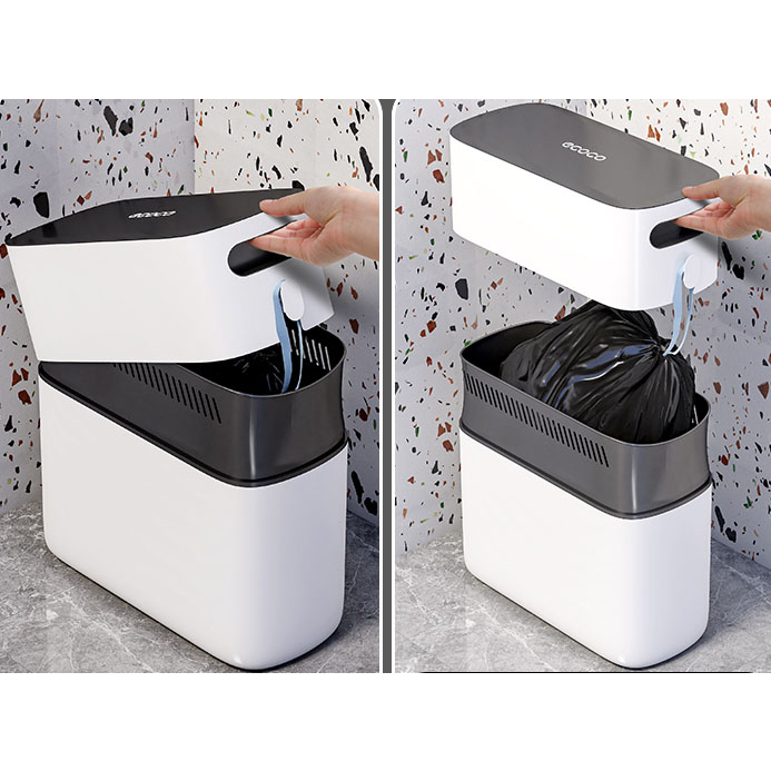 Thùng đựng rác thông minh gọn gàng Ecoco E2244 có nắp bật thông minh chống nước mới nhất 2024