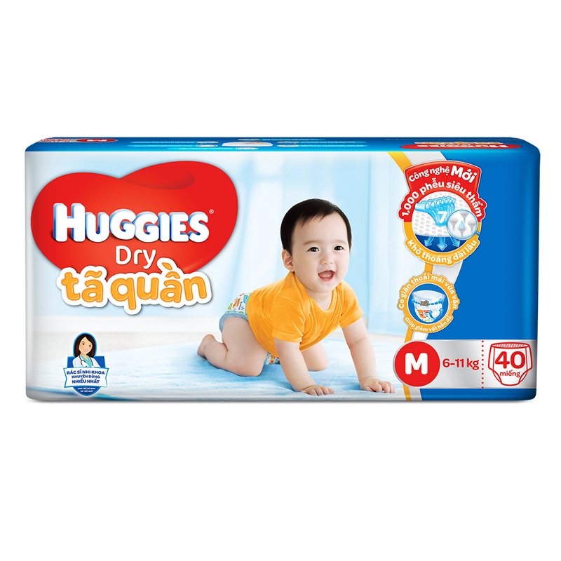 TẢ QUẦN HUGGIES SIZE M40 MIẾNG