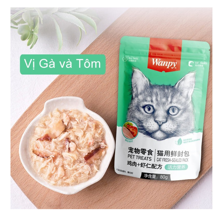 Sốt/ Pate Wanpy Cho Mèo Gói 80gr - [Nông Trại Thú Cưng]