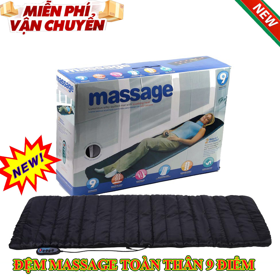 [HCM](TẶNG BƠM ĐIỆN)Nệm nằm massage 9 điểm cao cấpĐệm nằm massage toàn thân cao cấp 9 điểm rung tại nhà vô dùng tiện lợi có thể bỏ thùng gấp gọn tiện lợi mọi lúc mọi nơi.