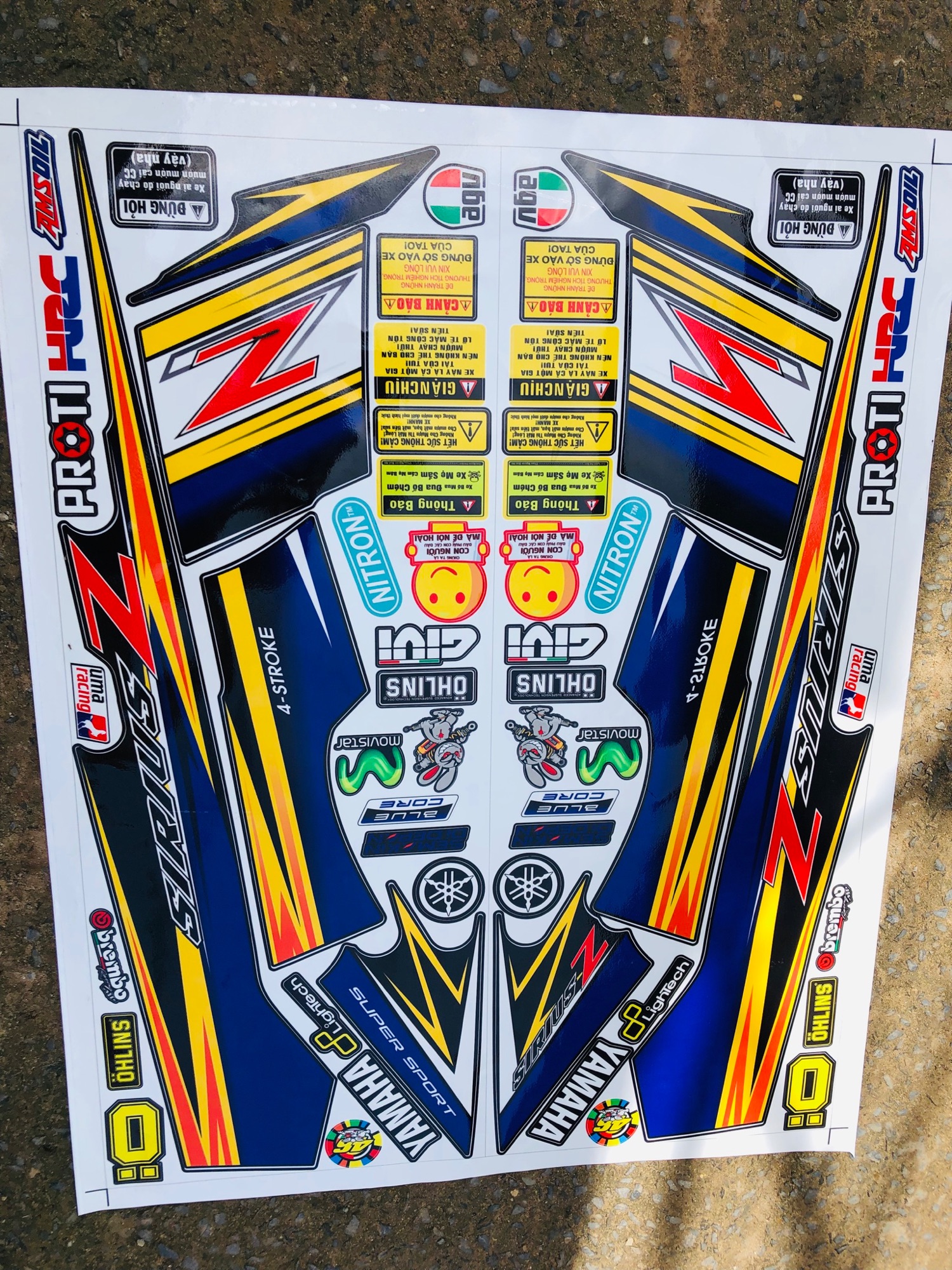 Tem rời Sirius 110 chữ Z xanh đen