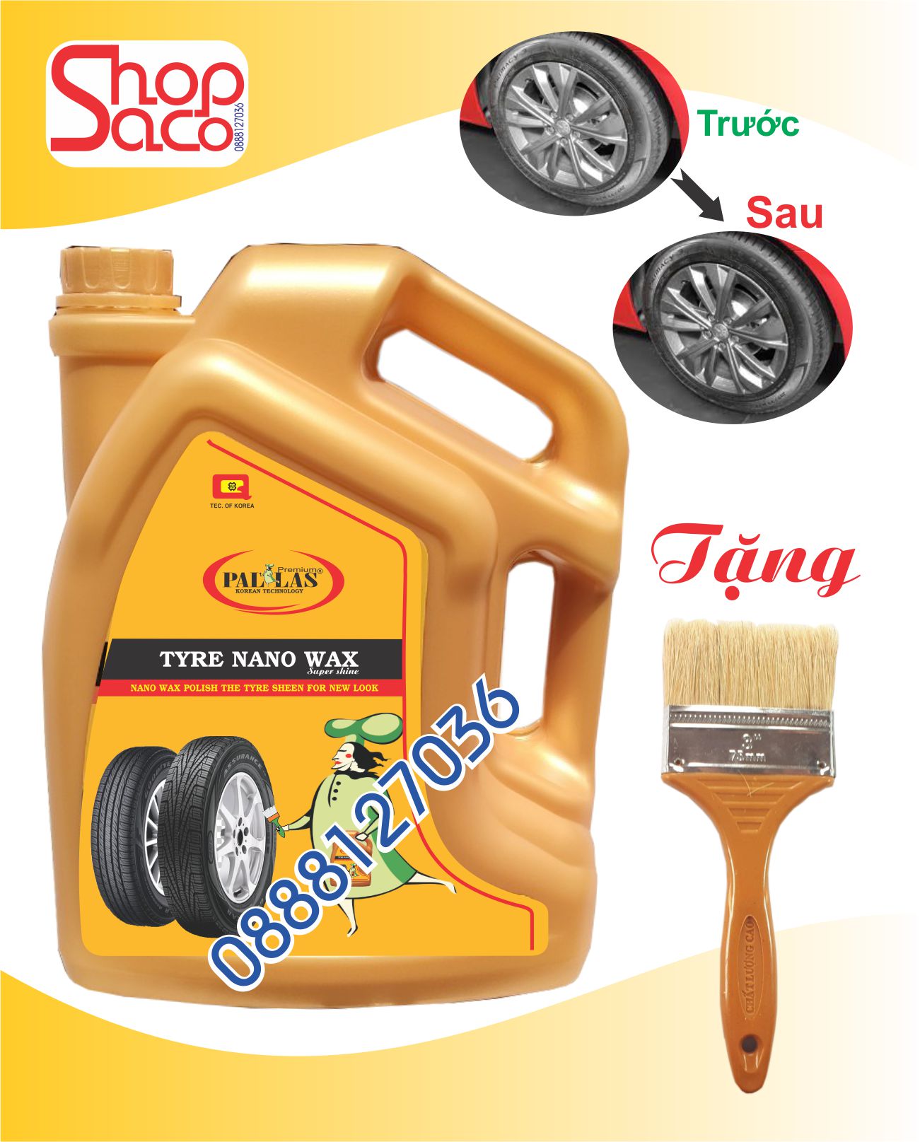 Wax Đánh Bóng Vỏ (Lốp) Xe Pallas - 6L
