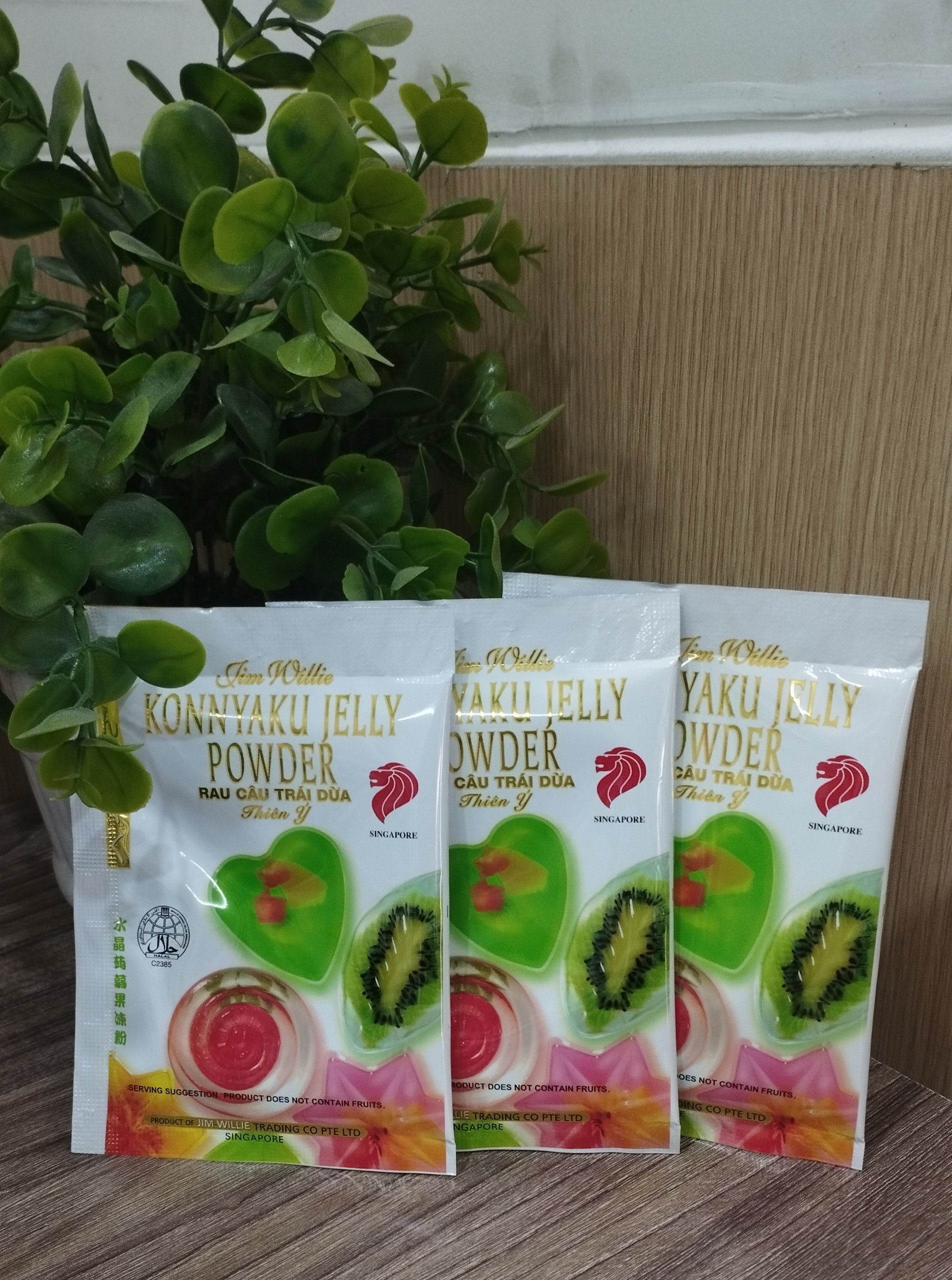 [HCM]Bột Rau Câu trái dừa Singapore Jelly Thiên Ý - 12 gói/Hộp