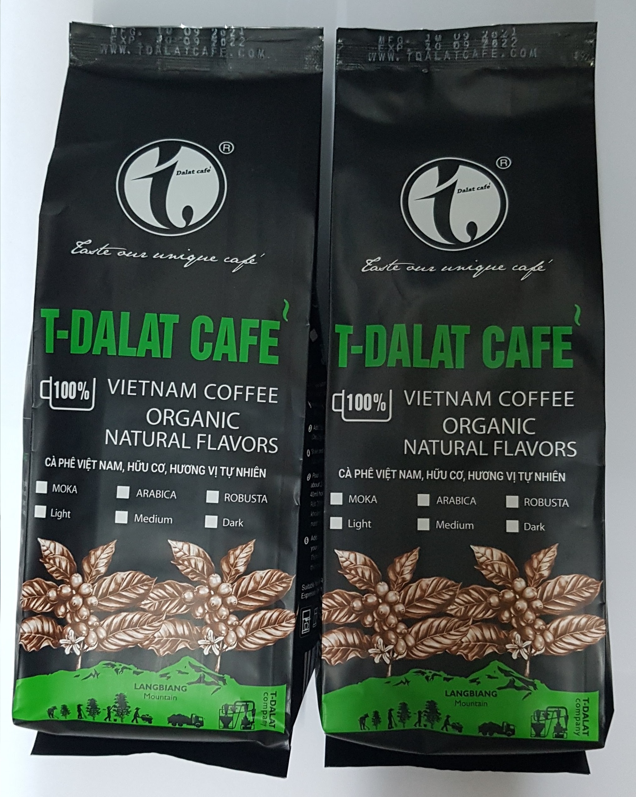 CÀ PHÊ RANG XAY NGUYÊN CHẤT - T-DALAT CAFE (Túi 500g)