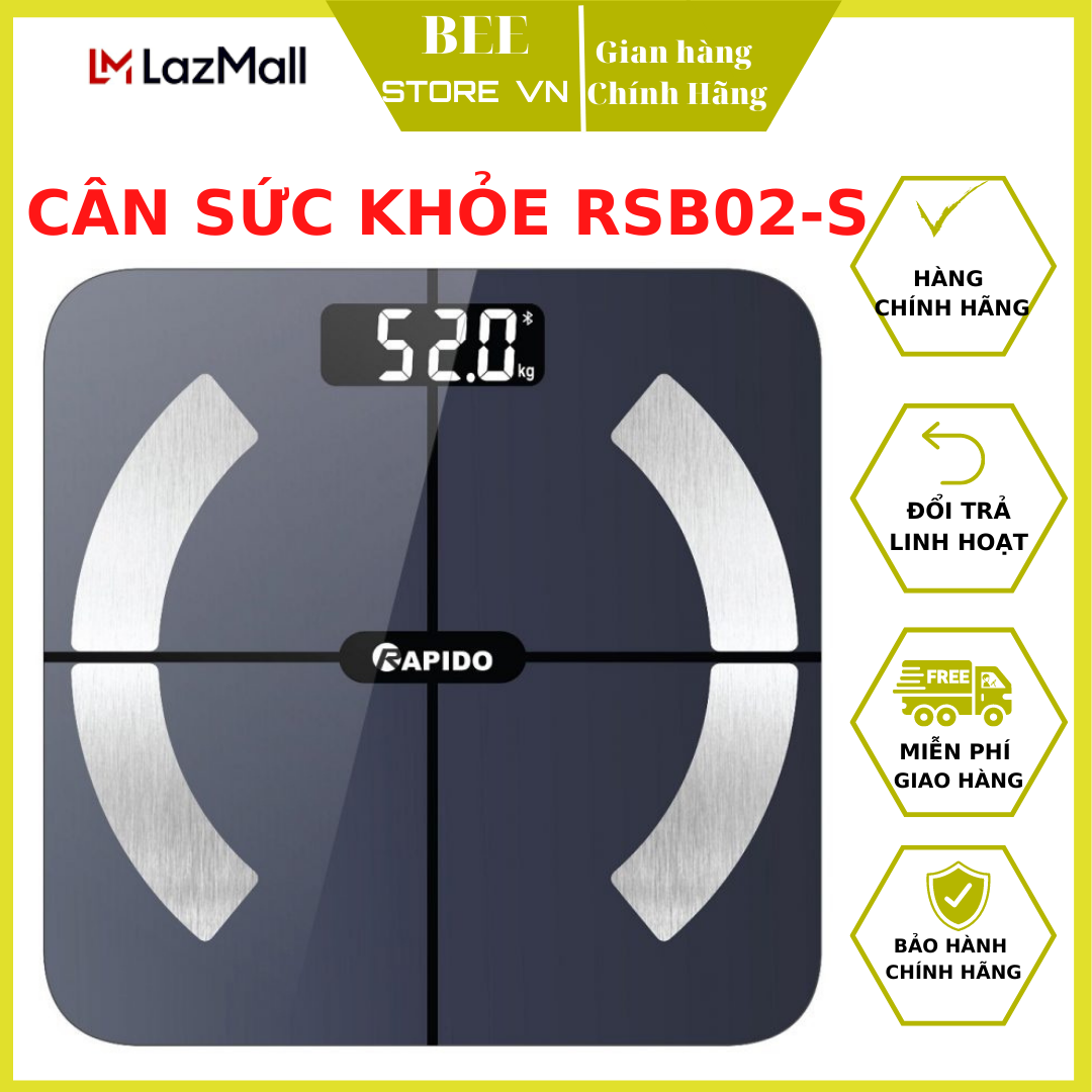 Cân Sức Khỏe Bluetooth cao cấp RSB02-S và RSB01-S Phân Tích Chỉ Số Theo Dõi Tình Trạng Cơ Thể Qua APP - BH 12 tháng TẠI BEESOTRE VN