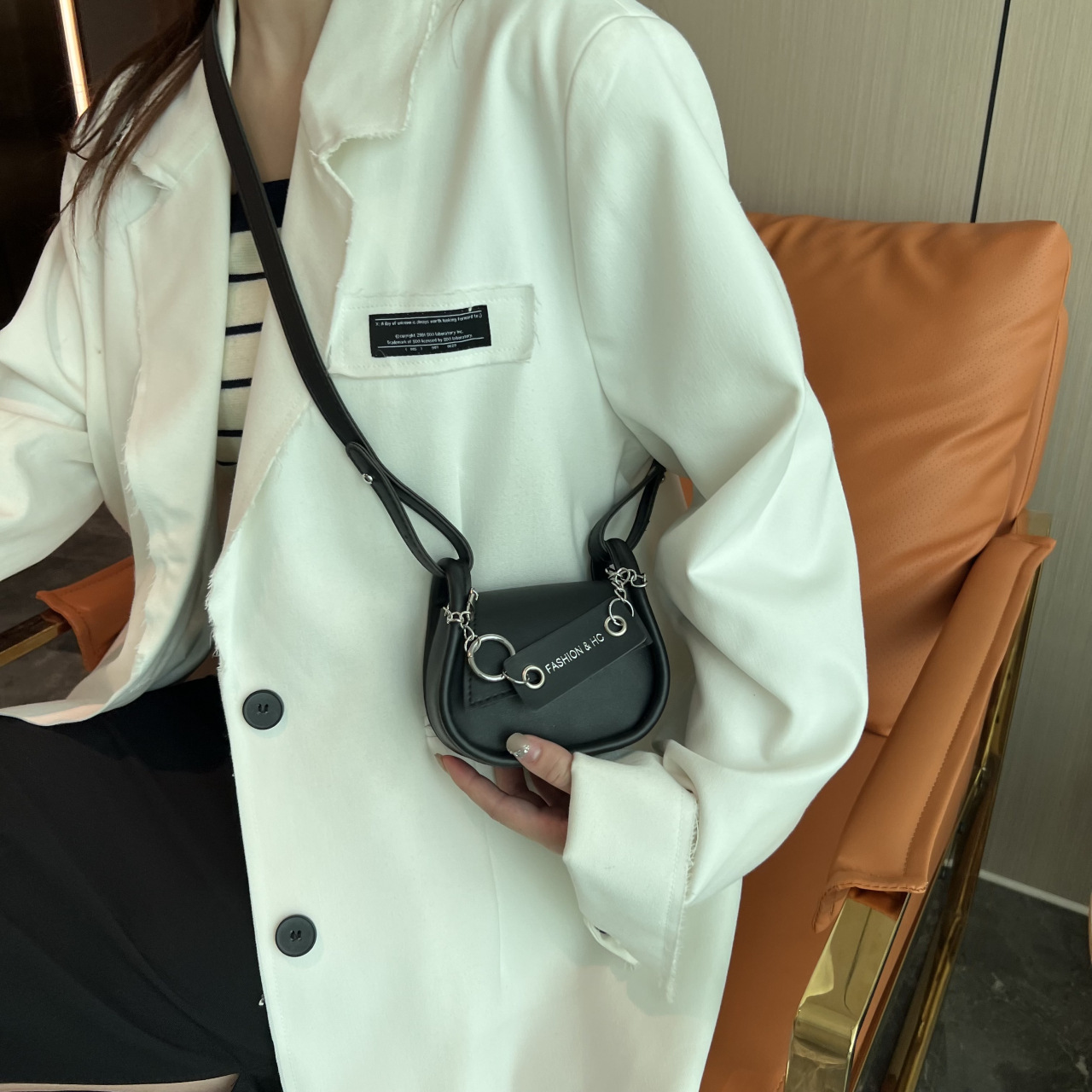 Túi xách nữ mini đeo chéo túi đeo vai da mềm phối xích họa tiết thời trang SPB 454