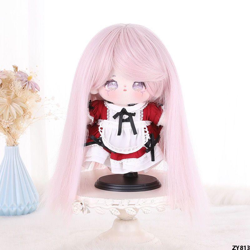 20cm búp bê bông lụa dễ thương đa năng tại chỗ bjd tóc giả tóc mái giả tóc dài thẳng nhiệt độ cao