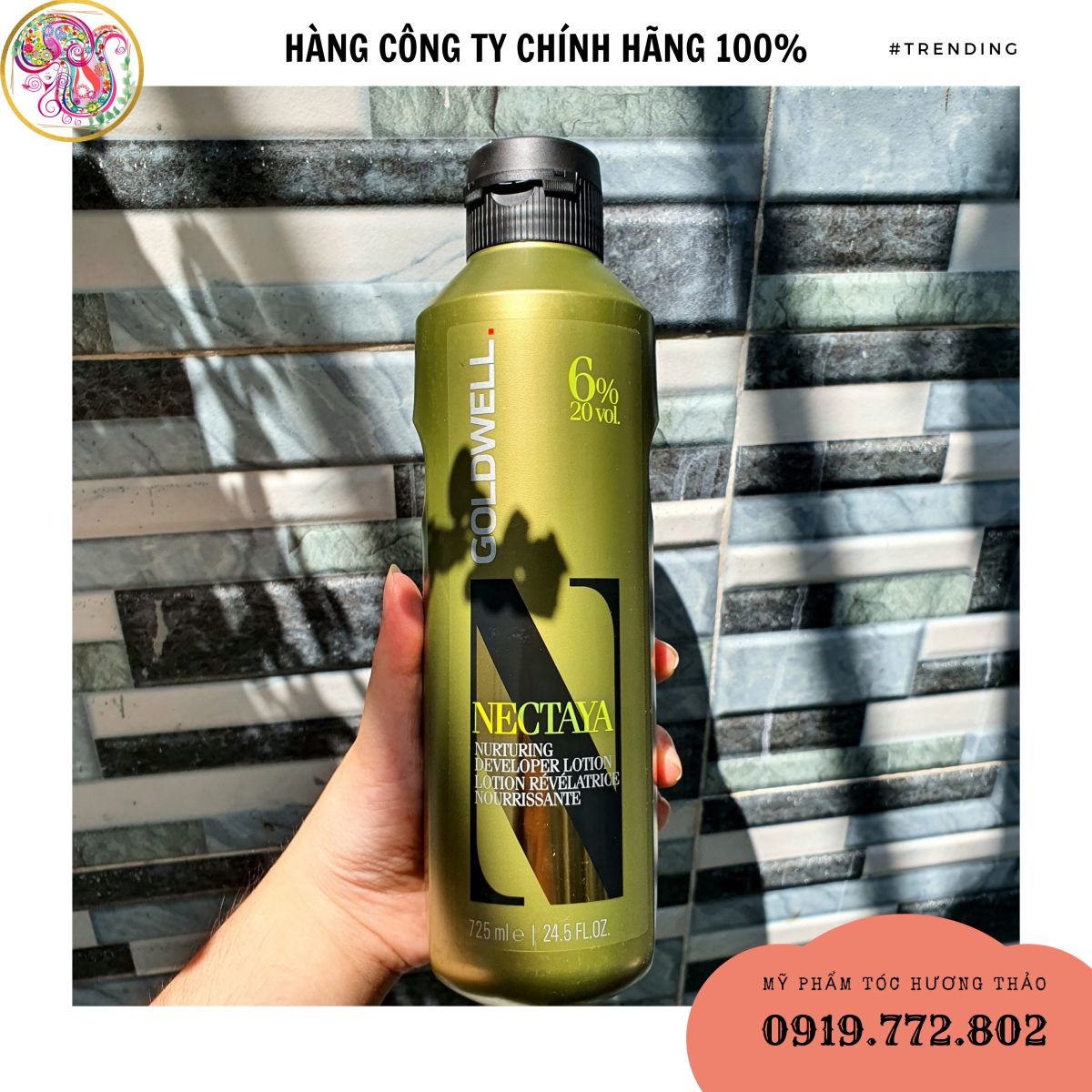 DUNG MÔI PHA MÀU NHUỘM TÓC GOLDWELL OXY NECTAYA 725ML (3%, 6%, 9%, 12%)