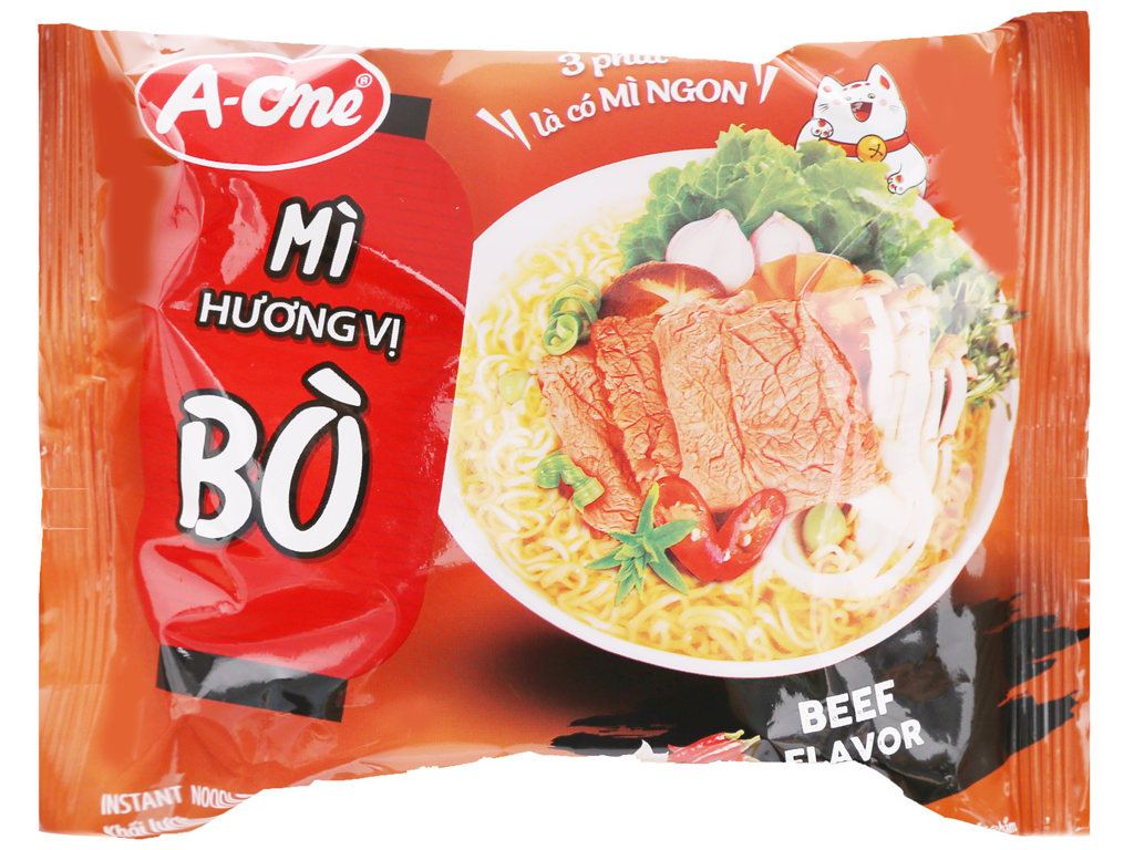 Mì A-One vị bò 85g thùng 30 gói