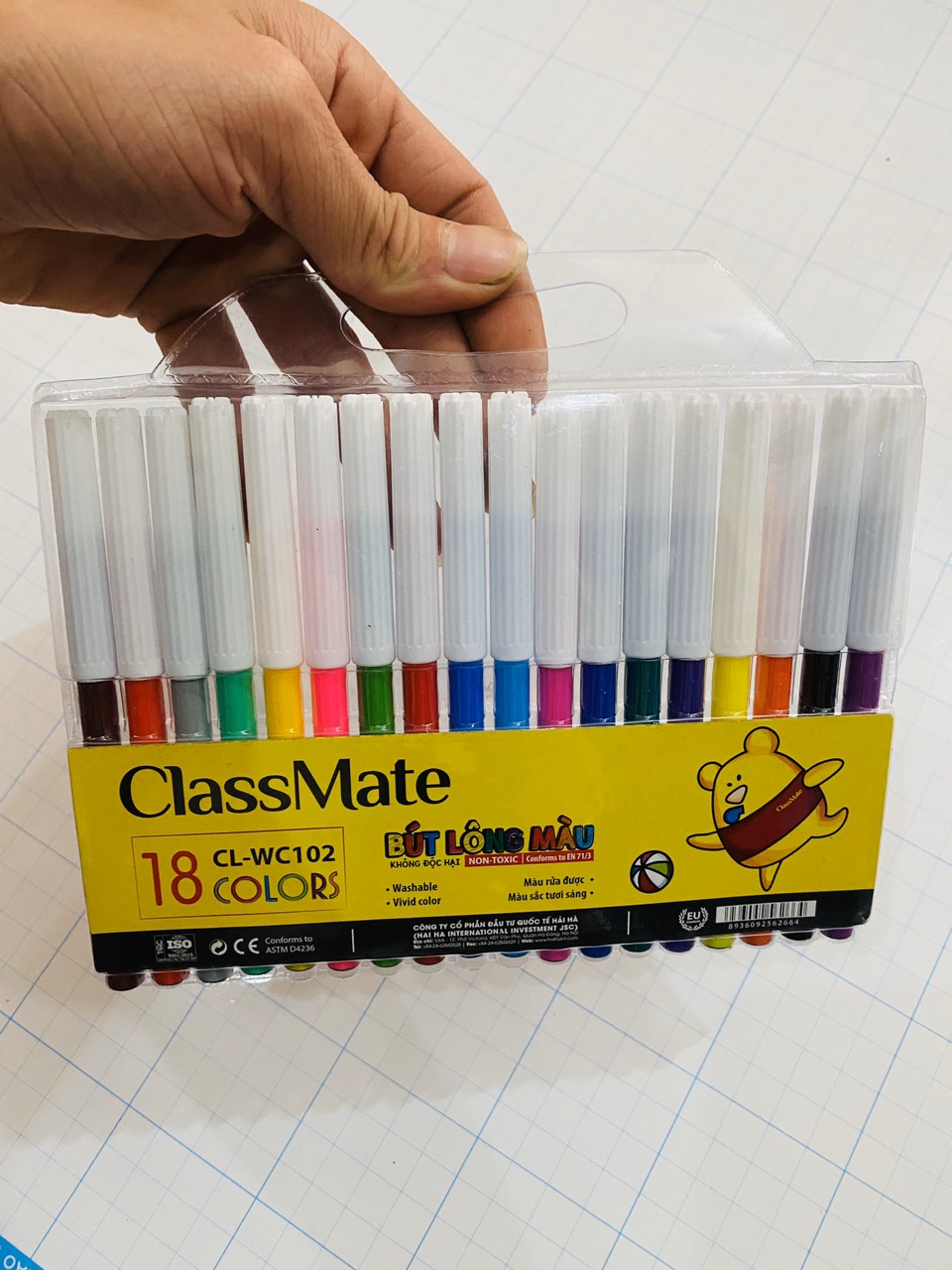 VỈ BÚT LÔNG MÀU 18 MÀU CLASSMATE WC 102