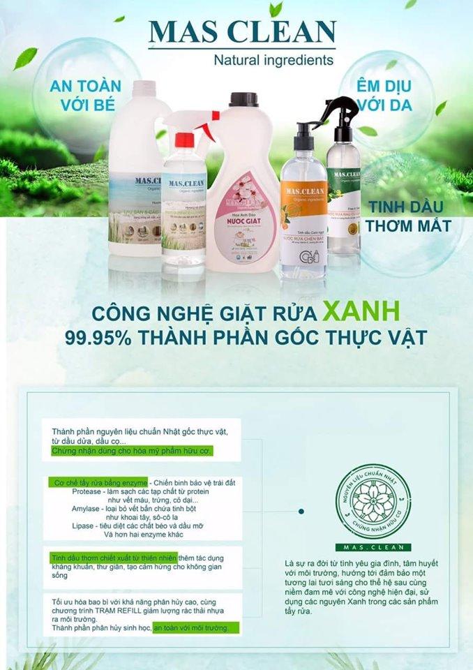 Nước rửa chén hữu cơ MasClean - can 3.8L