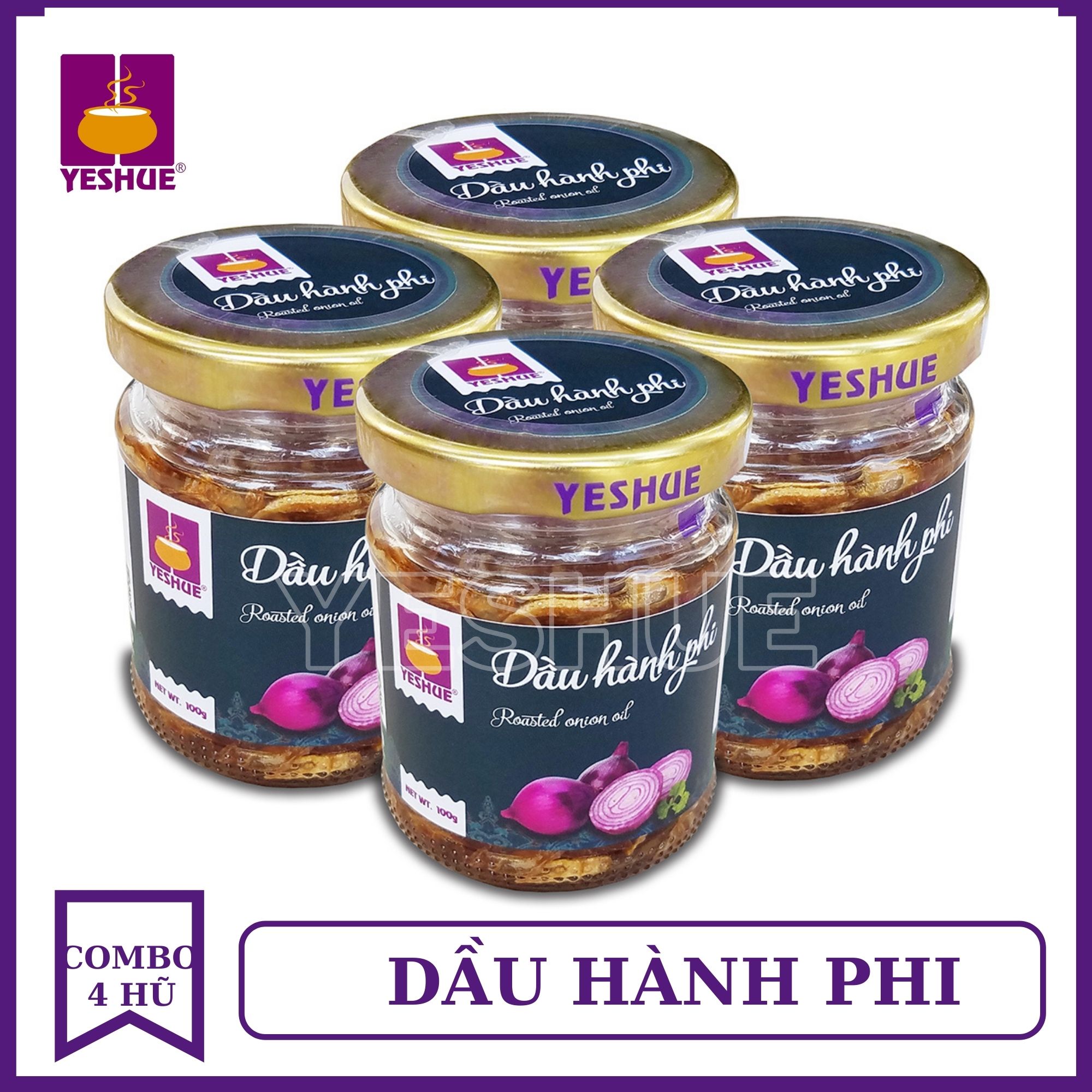 combo 4 hũ dầu hành phi YesHue 100G/Hũ