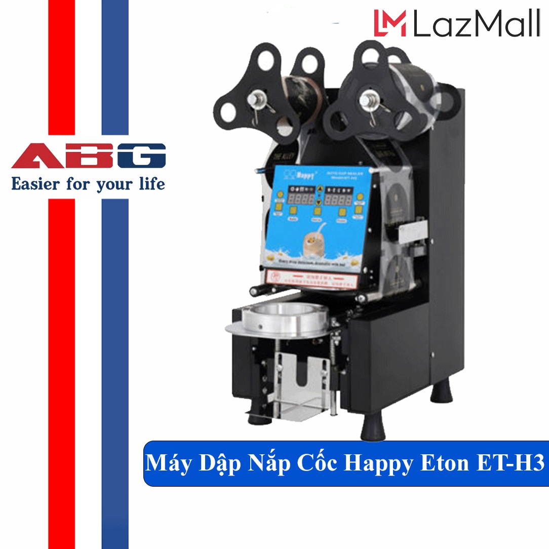 Máy dập nắp cốc happy eton et-h3 công suất 360w máy ép ly dập màng hoàn toàn tự động đếm số dùng cho nhà hàng quán ăn tiện lợi – hàng chính hãng