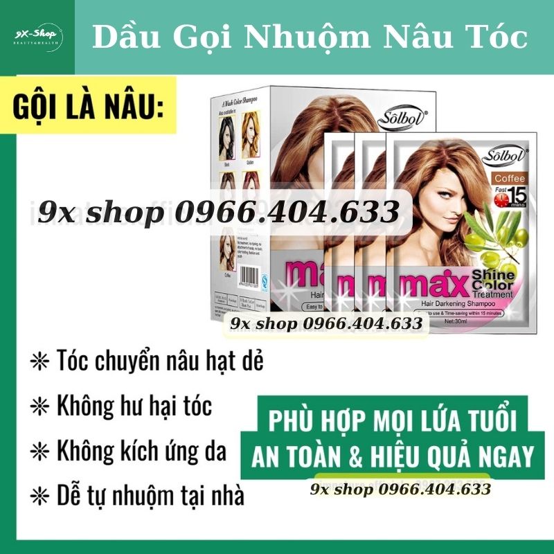 Dầu Gội Nhuộm Nâu Tóc Hạt Dẻ Max Shine Color