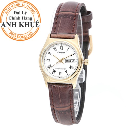 Đồng hồ nữ dây da Casio Anh Khuê LTP-V006GL-9BUDF