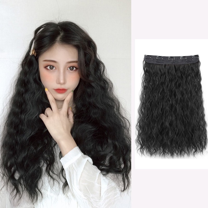 Tóc Giả Kẹp 5 Phím Xoăn Sóng Xù Mì Dài 60cm