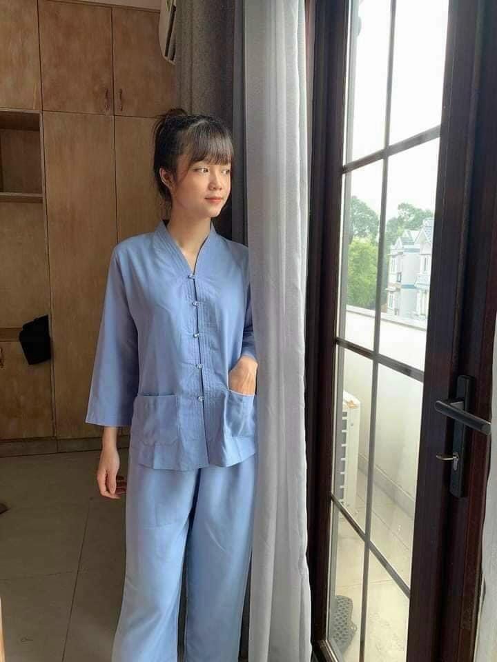Đồ Lam Đi Chùa Bà lai thêu
