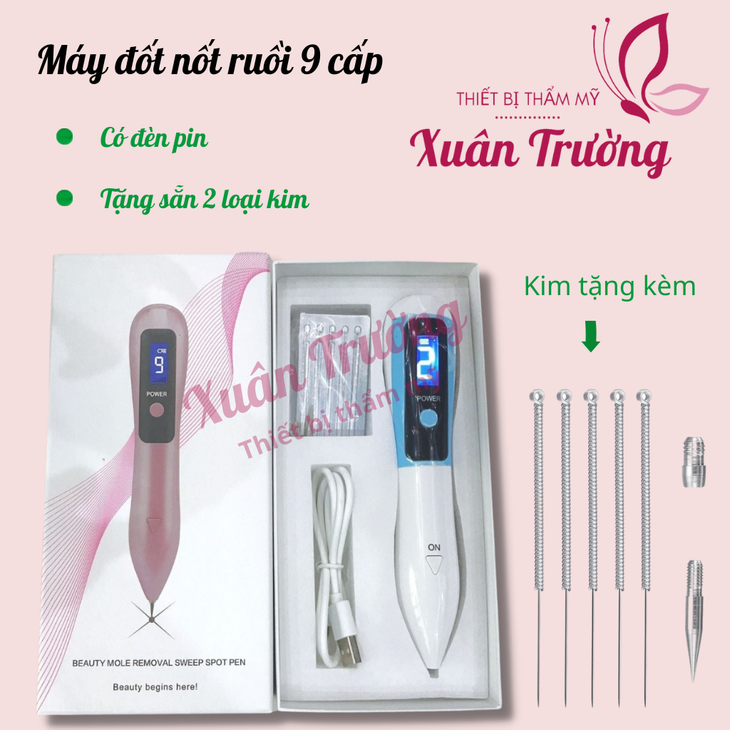 Máy đốt nốt ruồi 9 cấp, đốt hôi nách, mụn thịt, tàn nhang