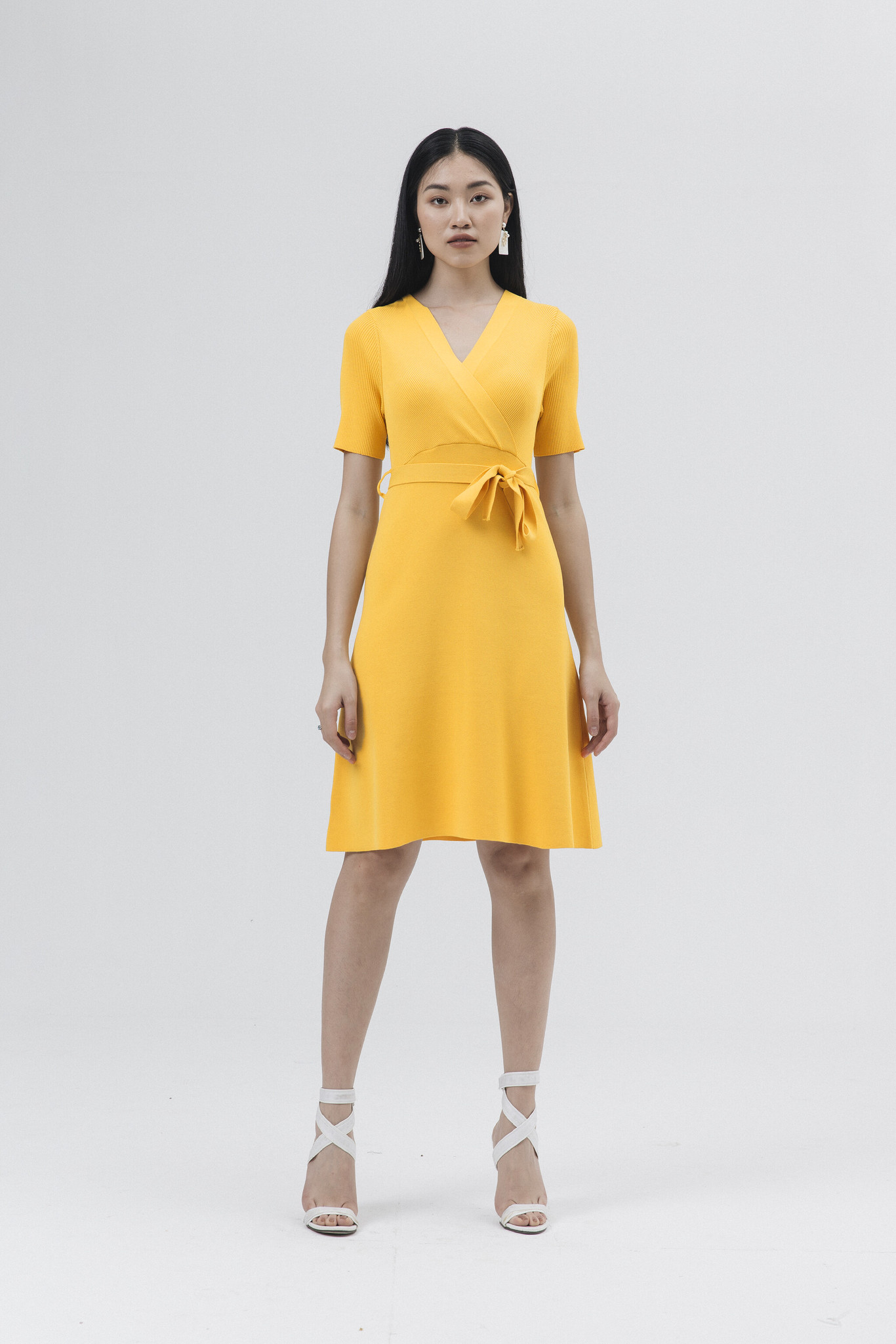 Đầm nữ xoè dệt kim IVY moda MS 42B7272