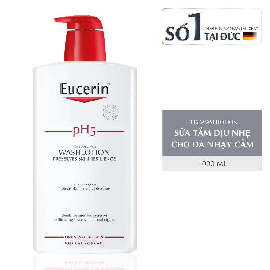 Sữa Tắm  Dịu Nhẹ Eucerin pH5 Washlotion 1000ML