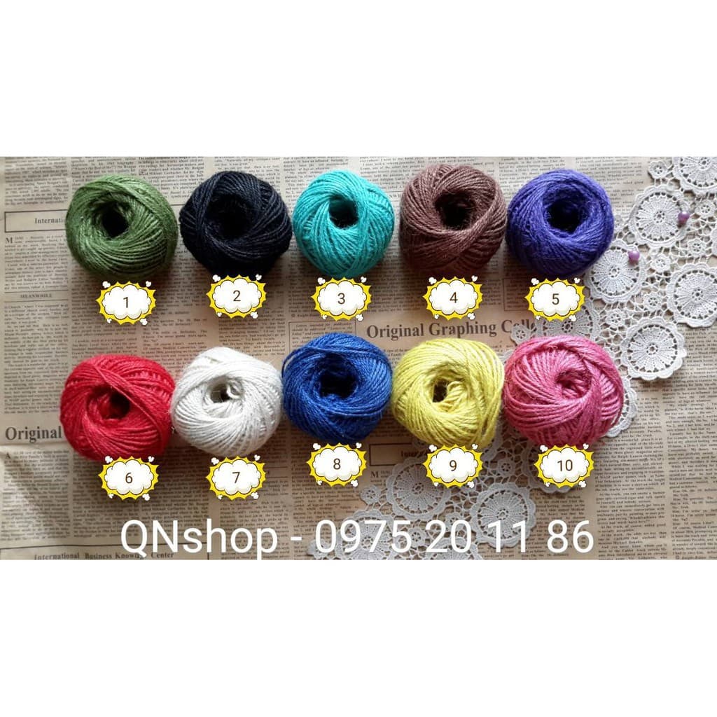 QNShop - Nguyên liệu Handmade ( Dây thừng màu 2mm, cuộn dài 7m, 50 m)