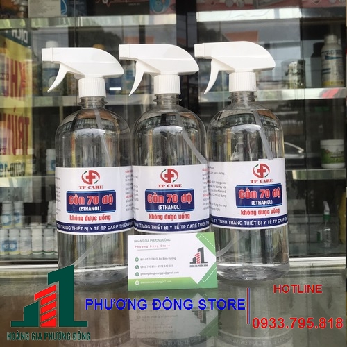 Cồn 70 độ chai 1 lít có vòi xịt